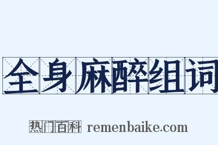 全身麻醉组词是什么意思的图片